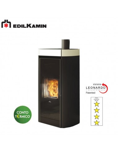 EDILKAMIN RADA AIR TIGHT C C KW 12,0 STUFA A PELLET STAGNA CANALIZZABILE ACCIAIO/BIANCO OPACO ,FOCOLARE ACCIAIO