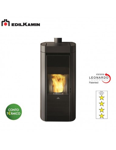 EDILKAMIN RADA AIR TIGHT C C KW 12,0 STUFA A PELLET STAGNA CANALIZZABILE ACCIAIO/BIANCO OPACO ,FOCOLARE ACCIAIO