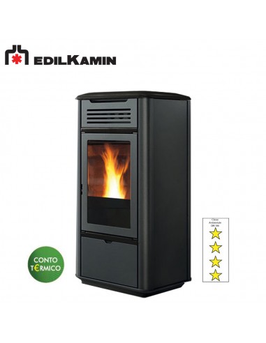 EDILKAMIN MITO IDRO KW 16,2  IDROSTUFA A PELLET FIANCHI IN ACCIAIO INSERTI E TOP IN CERAMICA - COLORE A SCELTA