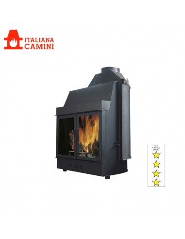 ITALIANA CAMINI IDRO 70 TERMOCAMINO A LEGNA KW 23/KW 13.3 ALL'ACQUA VASO APERTO CON PORTELLONE