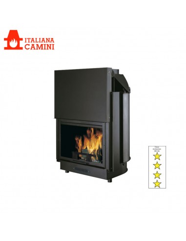 ITALIANA CAMINI IDRO 100 TERMOCAMINO A LEGNA KW 23/KW 13.3 ALL'ACQUA VASO APERTO CON PORTELLONE