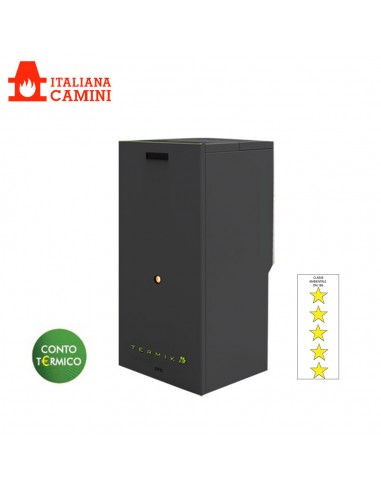 ITALIANA CAMINI TERMIKA 2 CALDAIA A PELLET KW 21.5 FOCOLARE ACCIAIO/GHISA SERBATOIO 60 KG