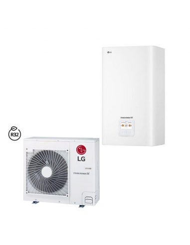 Lg Therma V Split Pompa di Calore HU091MR Da 9 kW + Unità interna Modulo Idronico con Gas R32