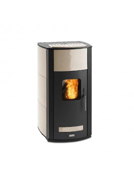 Unical T.it AQ 24 Termostufe  a pellet ad aria in acciaio maiolica Kw 24 avorio
