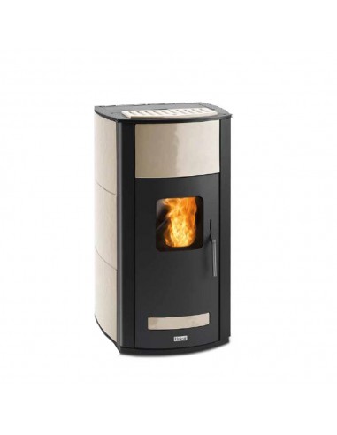 Unical T.it AQ 34 Termostufe  a pellet ad aria in acciaio mailoca Kw 34avorio