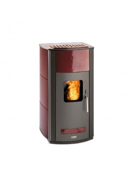 Unical T.it AQ 34 Termostufe  a pellet ad aria in acciaio mailoca Kw 34bordeaux