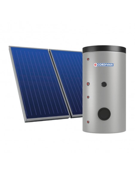 Cordivari Bolly 2 XL Sistema Solare Termico Circolazione ForzataCon Accumulo 300 Lt  Collettore 3 x2.5 Vt-Tetto Falda