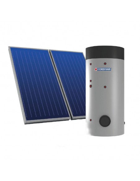 Cordivari Bolly 2 PDC Sistema Termico Solare Circolazione Forzata Accumulo Lt 300 Collettettori 2x2.5 Tetto Falda