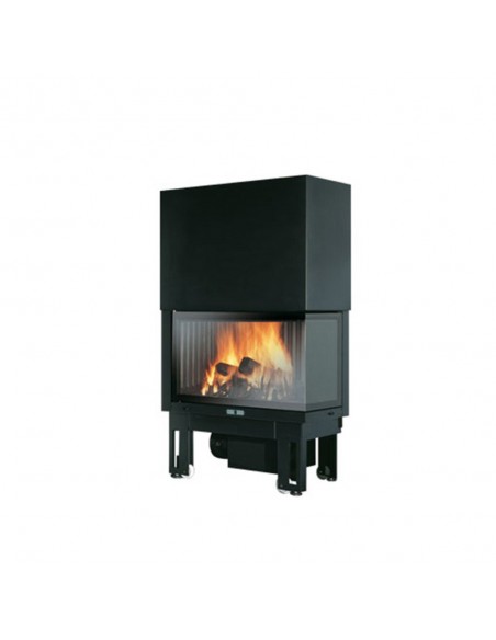 Edilkamin Titano Up2 Camino a Legna Ventilazione Forzata, Focolare in Ghisa Kw 15.2 Vetro sinistro