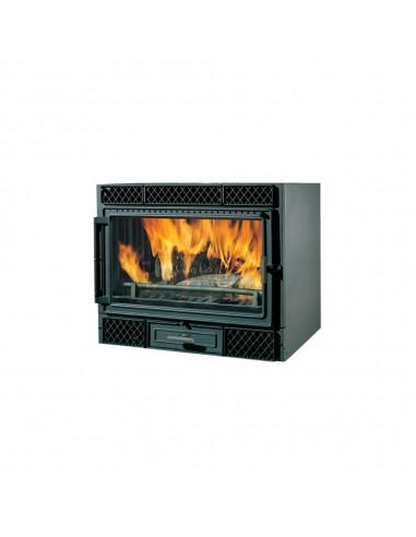 EDILKAMIN FIREBOX RIGA DECO 54 INSERTI CAMINO LEGNA FOCOLARE IN GHISA DECORATO KW 9.6  VETRO FRONTALE