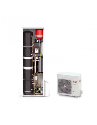 Unical Slim S  2.0 HP 90 Sistema Integrato Per Riscaldam/Raffrescam, e A.C.S. con Bollitore Solare Lt 150 +Pompa Di Calore 9 kw