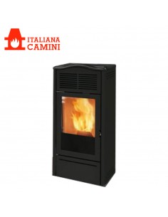 ITALIANA CAMINI PIRO GRIGIO KW 7,1 STUFA A PELLET FIANCHI IN ACCIAIO/INSERTO CERAMICA GRIGIO