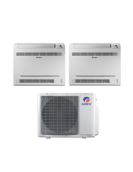 Gree Climatizzatore Condizionatore Dualsplit Pavimento Console 9+9 R32 GWHD21NK6OO Wi-Fi Integrato A++