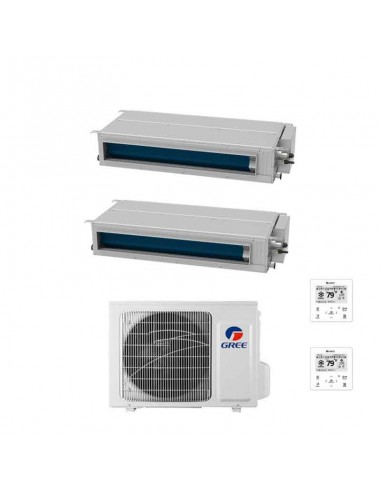 Gree Climatizzatore Condizionatore Canalizzabile Dualsplit 9000+12000 Inverter GWHD18NK6OO A++/A+ R32