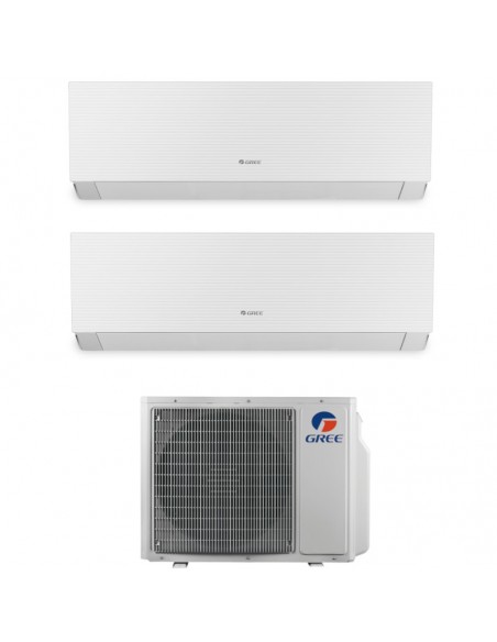 Gree Climatizzatore Condizionatore Clivia Dual Split 9000+9000 Btu Classe A++ A+ GWH18NK6OO