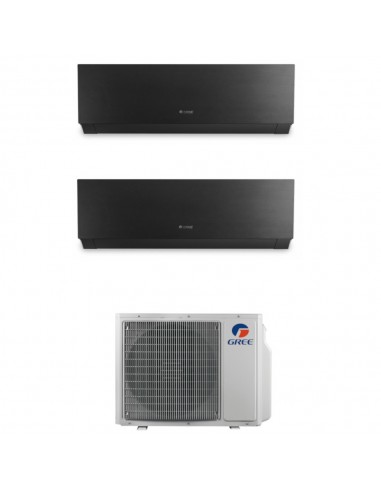 Gree Climatizzatore Condizionatore Clivia Black Dual Split 12000+12000 Btu Classe A++/A+ GWH18NK6OO