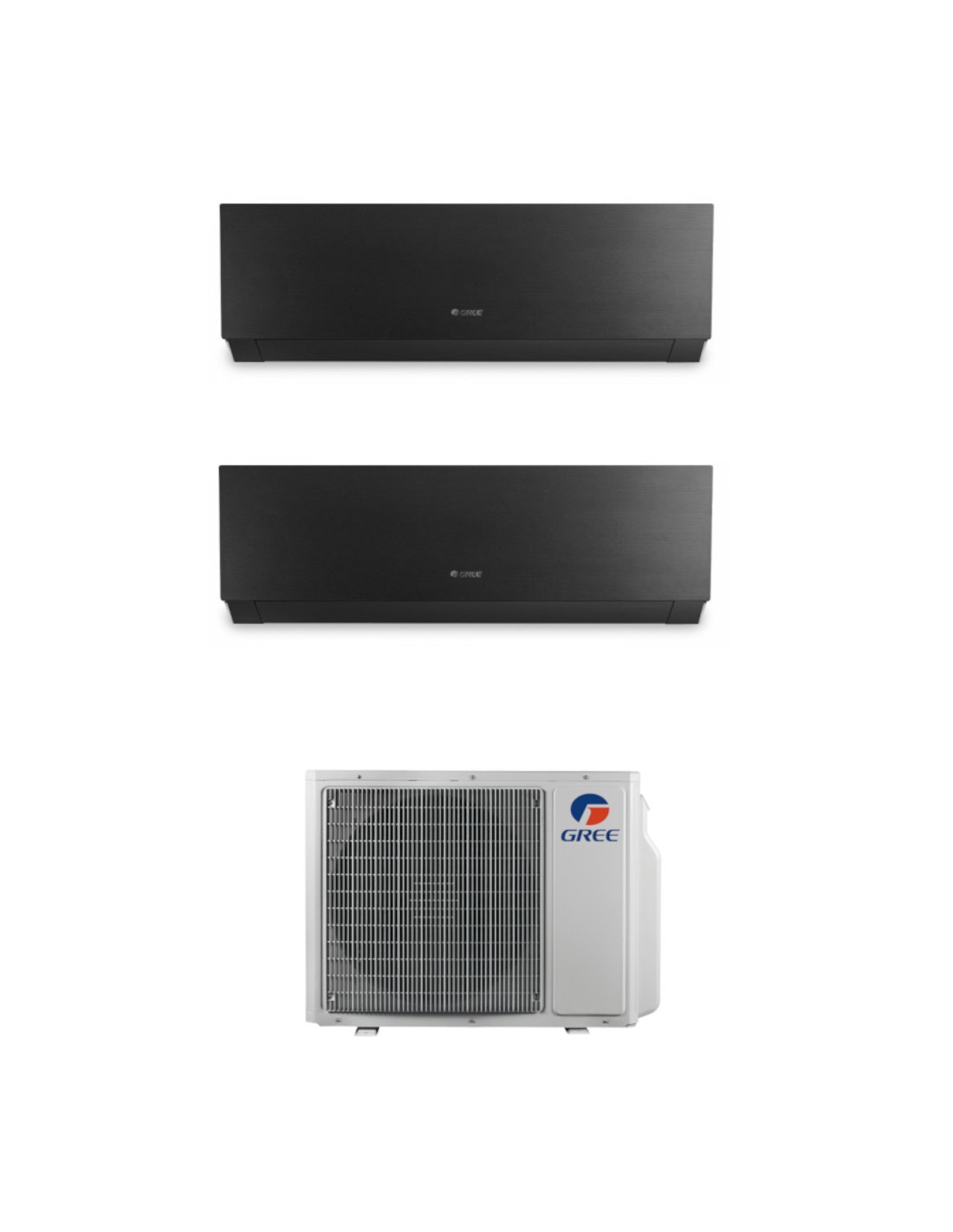 Gree Climatizzatore Condizionatore Clivia Black Dual Split 9000+9000 Btu  Classe A++/A+ GWH18NK6OO