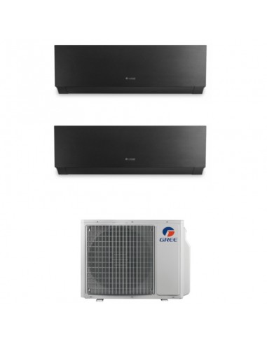 Gree Climatizzatore Condizionatore Clivia Black Dual Split 9000+12000 Btu Classe A++/A+ GWH14NK6OO