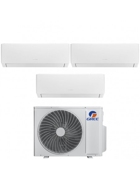 Gree Climatizzatore Condizionatore Pular Trial Split 9+9+9 Btu Classe A++/A+ R32 GWHD21NK6OO 6,1 Kw