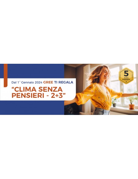 Gree Climatizzatore Condizionatore Clivia Dual Split 9000+9000 Btu Classe A++/A+ GWH18NK6OO
