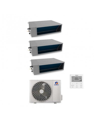 Gree Climatizzatore Condizionatore Canalizzabile Trialsplit 9+12+12 Inverter GWHD24NK6OO A++/A+ R32 Com. Incl.