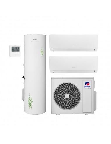 Gree Climatizzatore Dual Split Pular 18000+18000 + Serbatoio da 200 lt per produzione di ACS Wi-Fi