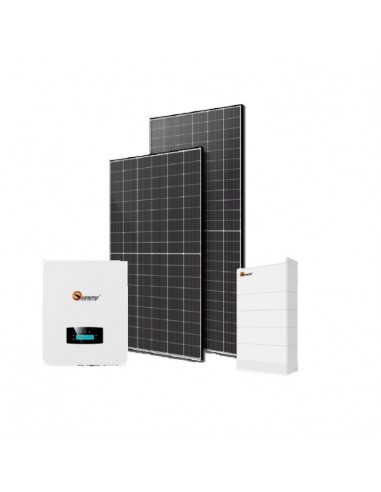 Kit Fotovoltaico Sunerg Monofase 3440W, Inverter Da 3Kw Con Accumulo Da5Kw Wifi n8 Pannelli
