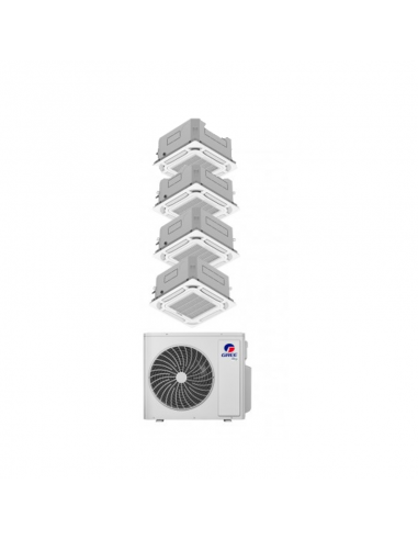 Gree Climatizzatore Condizionatore Cassetta 8 Vie Quadrisplit 12+12+12+18 Inverter GWHD42NK6OO A++/A+ R32