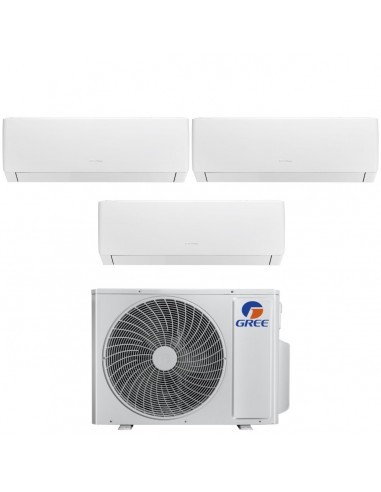 Gree Climatizzatore Condizionatore Pular Trial Split 9+9+9 Btu Classe A++/A+ R32 GWHD24NK6OO 7.10 Kw