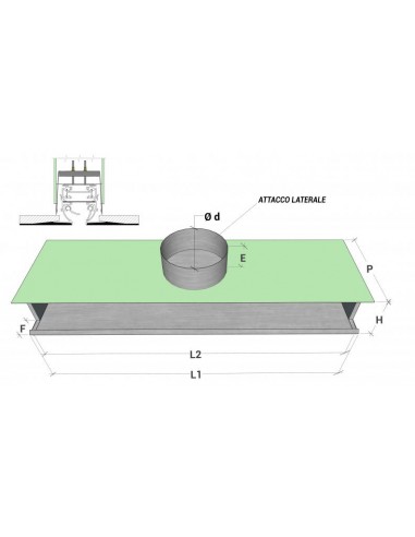 Ecoclima Plenum Isolato Per Diffusori EDLS-FA L.800 P.240 Con 1 StaccoLaterale da 150mm