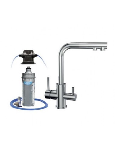 Euroacque River Argento 3 Vie Kit Microfiltrazione Per Acqua Da Bere Rub inetto  a 3 Vie Filtrazione 0.5u Azione Batteriostatica