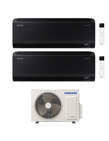 Climatizzatore Condizionatore Samsung Windfree Avant S2 Black R32 Wifi Dual Split Inverter 12000 + 12000 BTU con U.E. AJ040TXJ2K