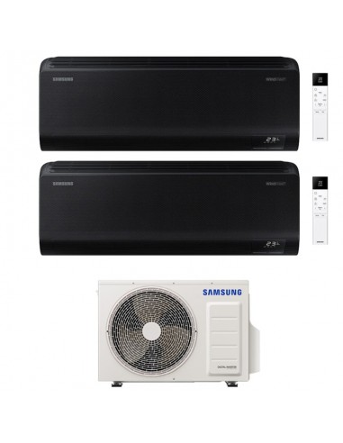 Samsung Climatizzatore Condizionatore Windfree Avant S2 Black dualSplit Inverter 9000 + 9000 BTU con U.E. AJ040TXJ2KG/EU R32 Wif
