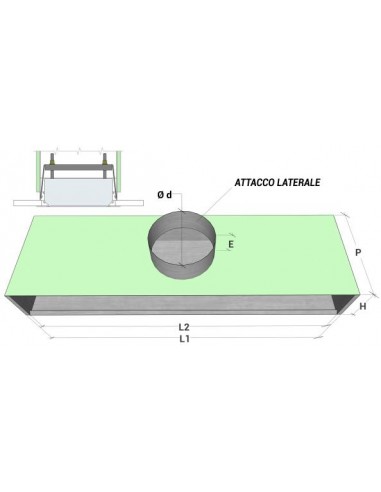 Ecoclima Plenum Isolato Per EDFL 2 Fer L800 P 300 Stacco Laterale D.150
