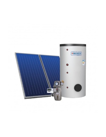 Cordivari Sistema Solare Termico EcoBasic Da 300 Lt A Circolazione Forzata N.2 Collettori 2x2,7 Mq 5.4 T. Falda