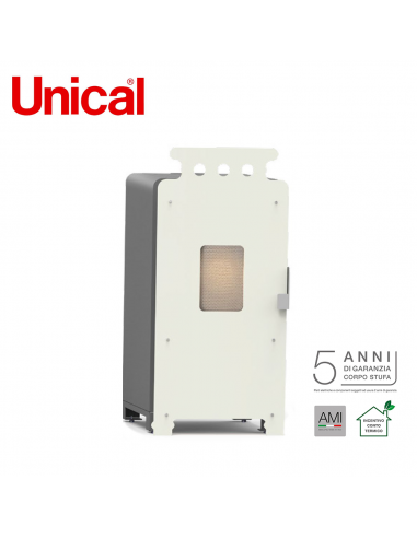 UNICAL TUA STUFA A PELLET  VERSIONE GRANDMOTHER CLASSE EFFICIENZA ERP RISC. A+  POTENZA TERMICA 6,2 KW