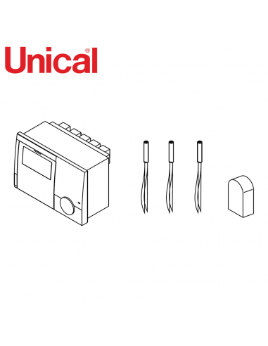 UNICAL KIT TERMOREGOLAZIONE E8  COMPLETO SONDA ESTERNA,SONDA MANDATA MISCELATA,SONDA CALDAIA, SONDA BOLLITORE,MORSETTIERA