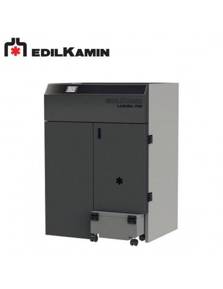 EDILKAMIN LAGUNA P2 18 KW CALDAIA A PELLET FOCOLARE IN ACCIAIO SERBATOIO LATERALE 100 KG